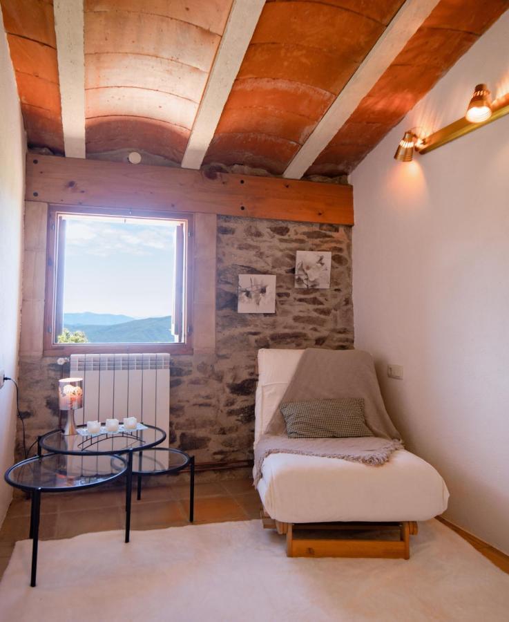 Apartamento duplex rural con chimenea y vistas panorámicas desde la cama Sant Marti Sacalm Exterior foto